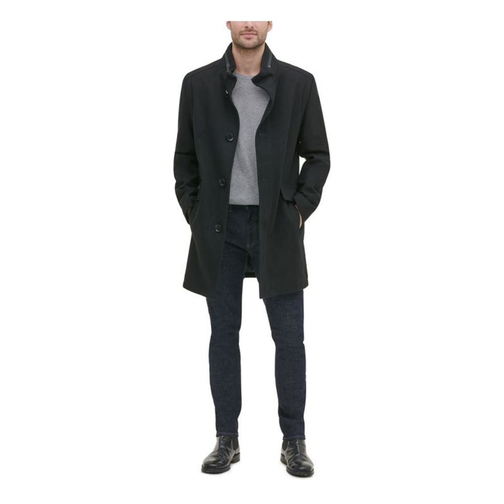 KENNETH COLE Mens Navy Button Down Coat M